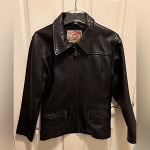 American Base Vintage Women's Leather Jacket Size Medium black and brown